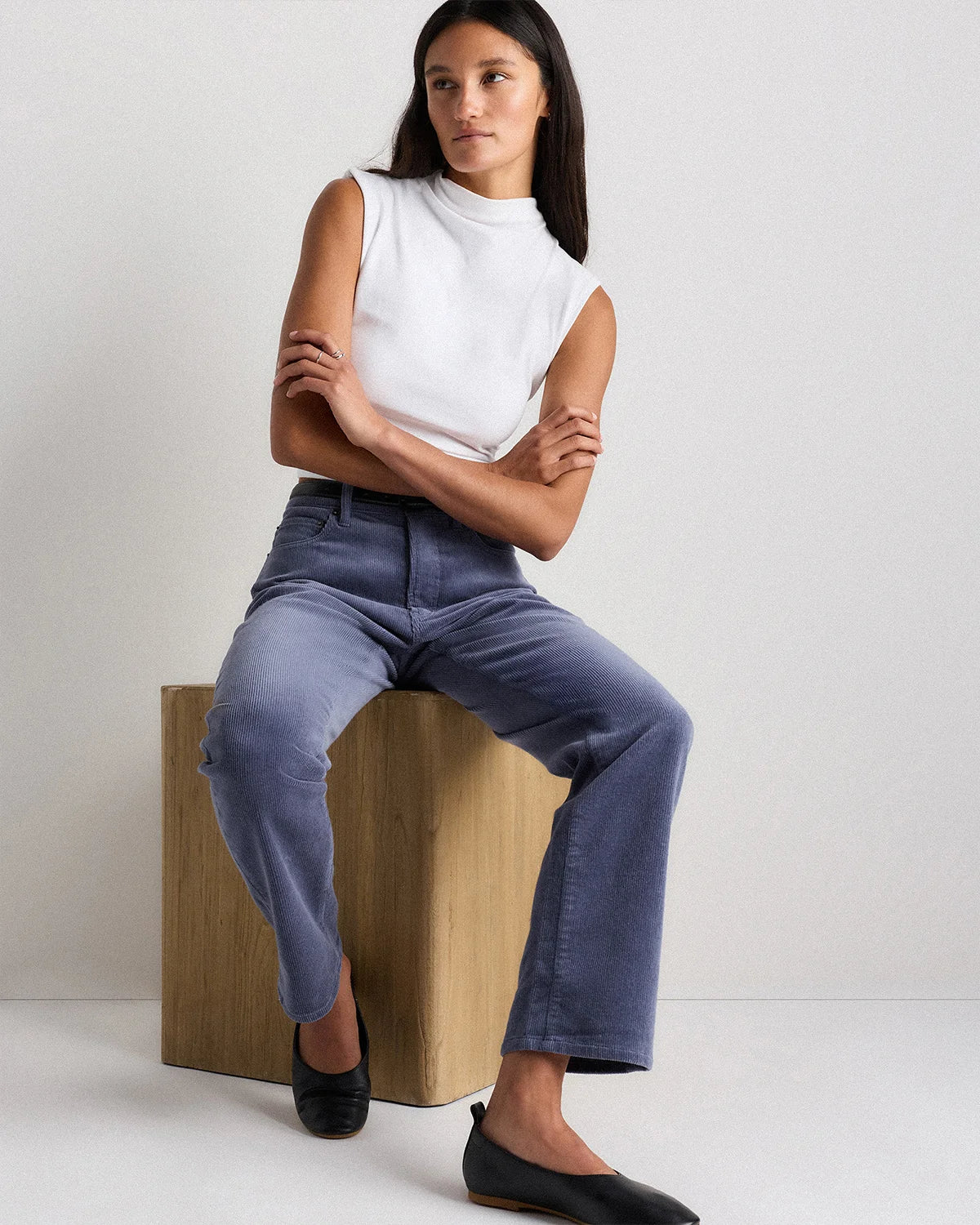 Organic Stretch Corduroy Straight Leg Pants - 0 / Espresso