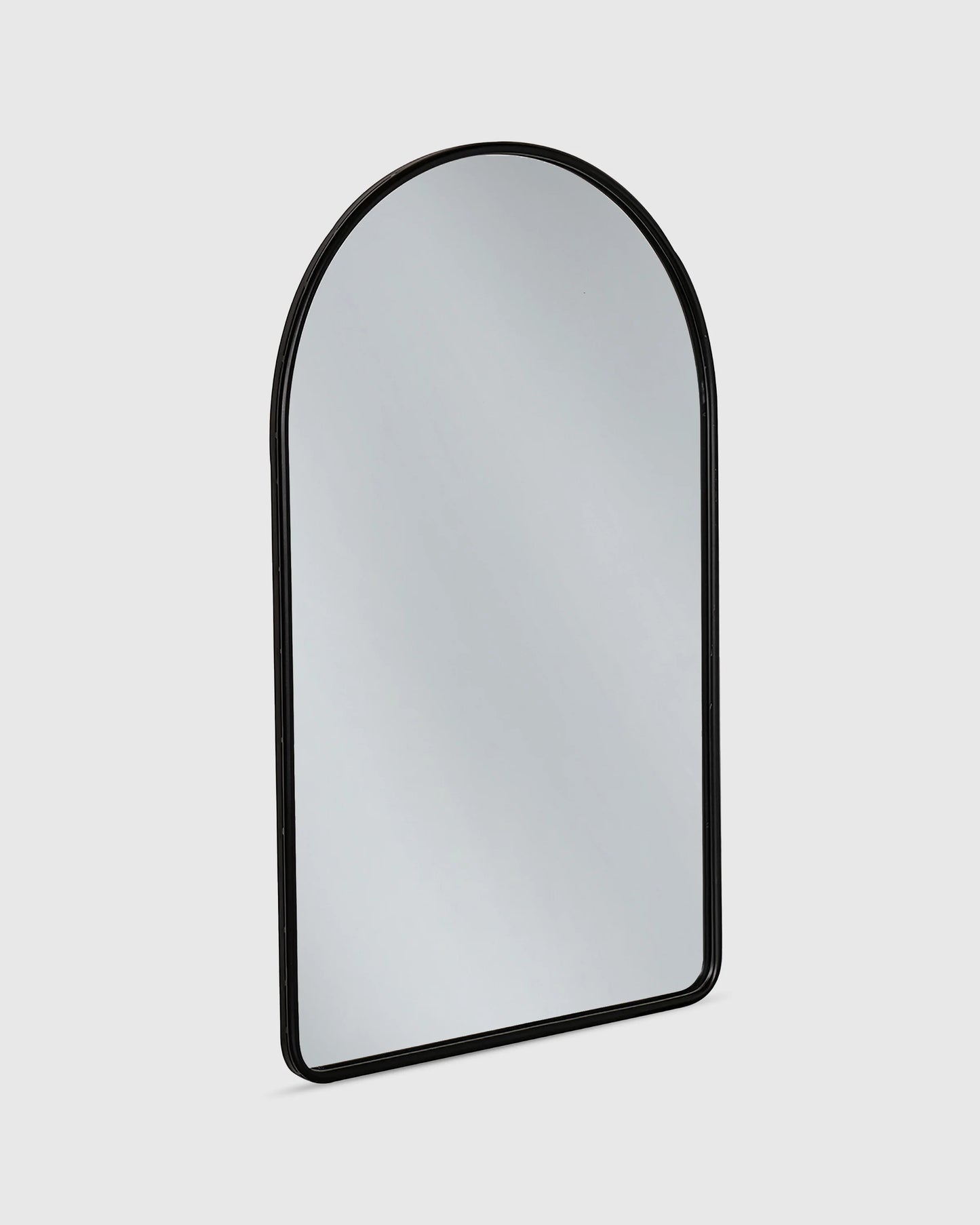Arched Metal Framed Wall Mirror - One Size / Silver Metal Frame