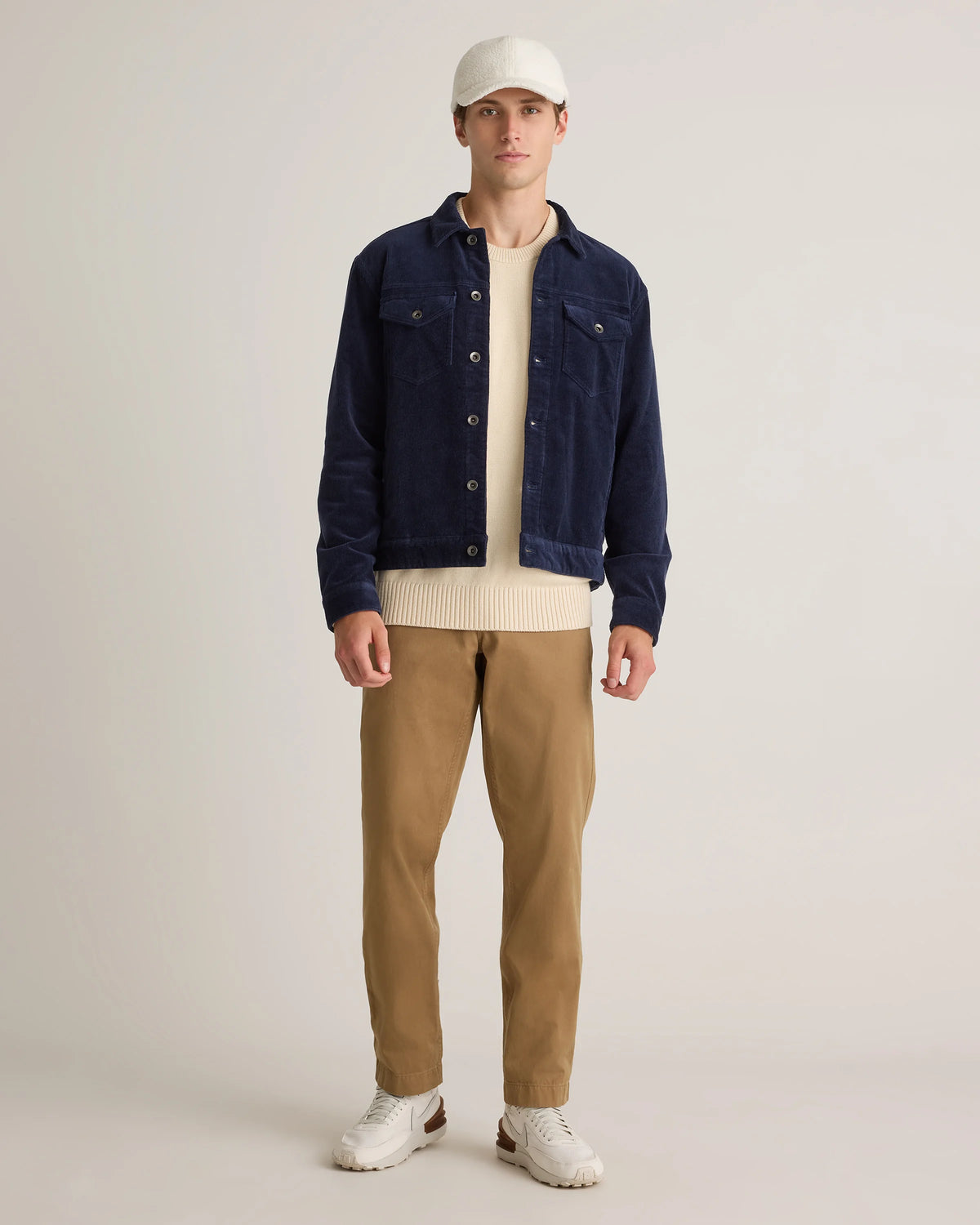 Organic Stretch Corduroy Trucker Jacket - S / Seaweed
