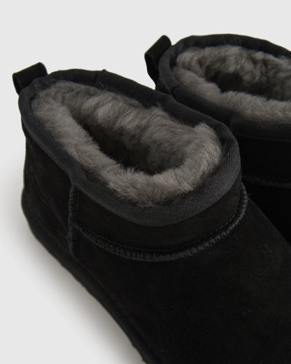 Australian Shearling Mini Boot - 6 / Black