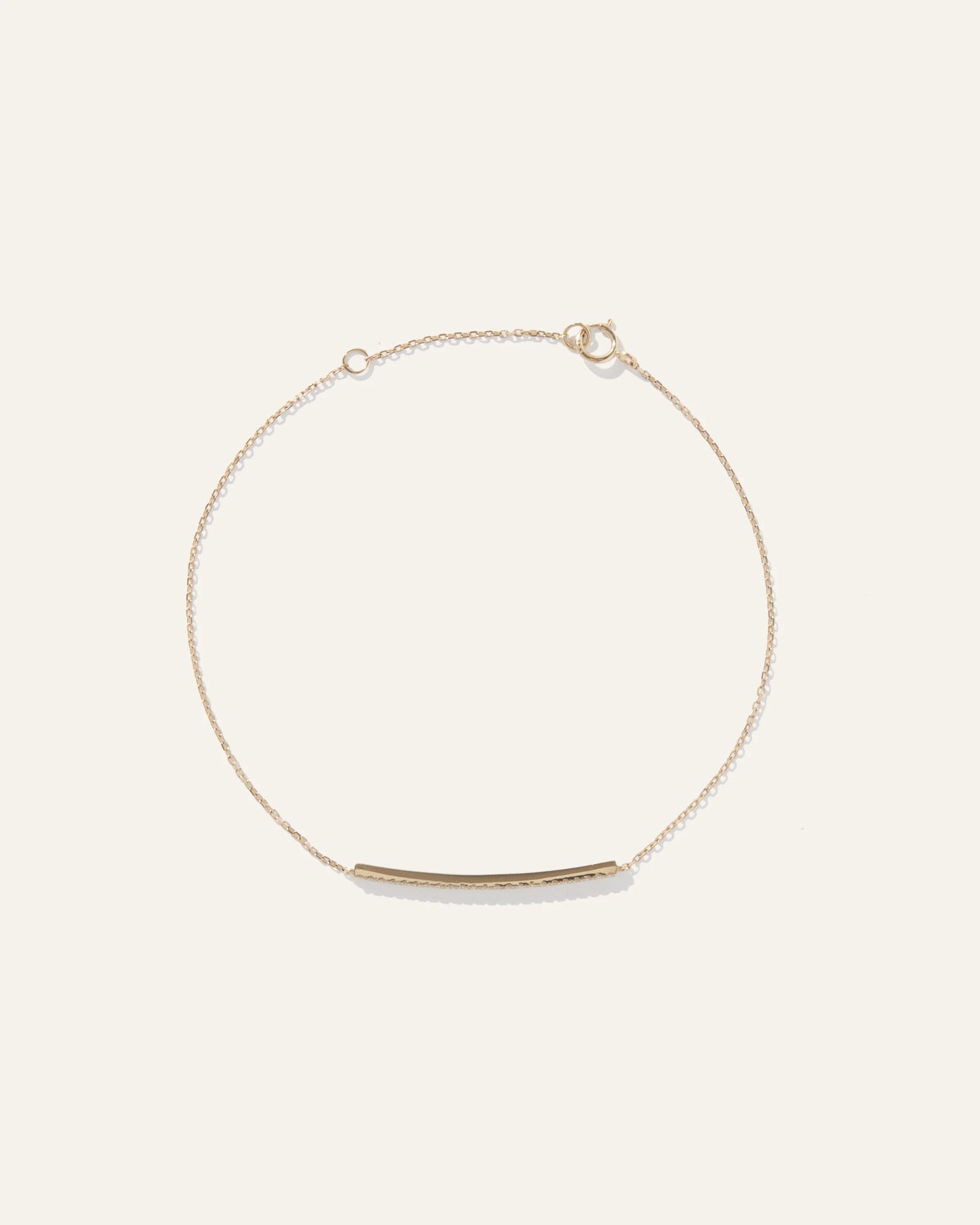 14K Gold Pave Diamond Bar Bracelet - One Size / Yellow Gold