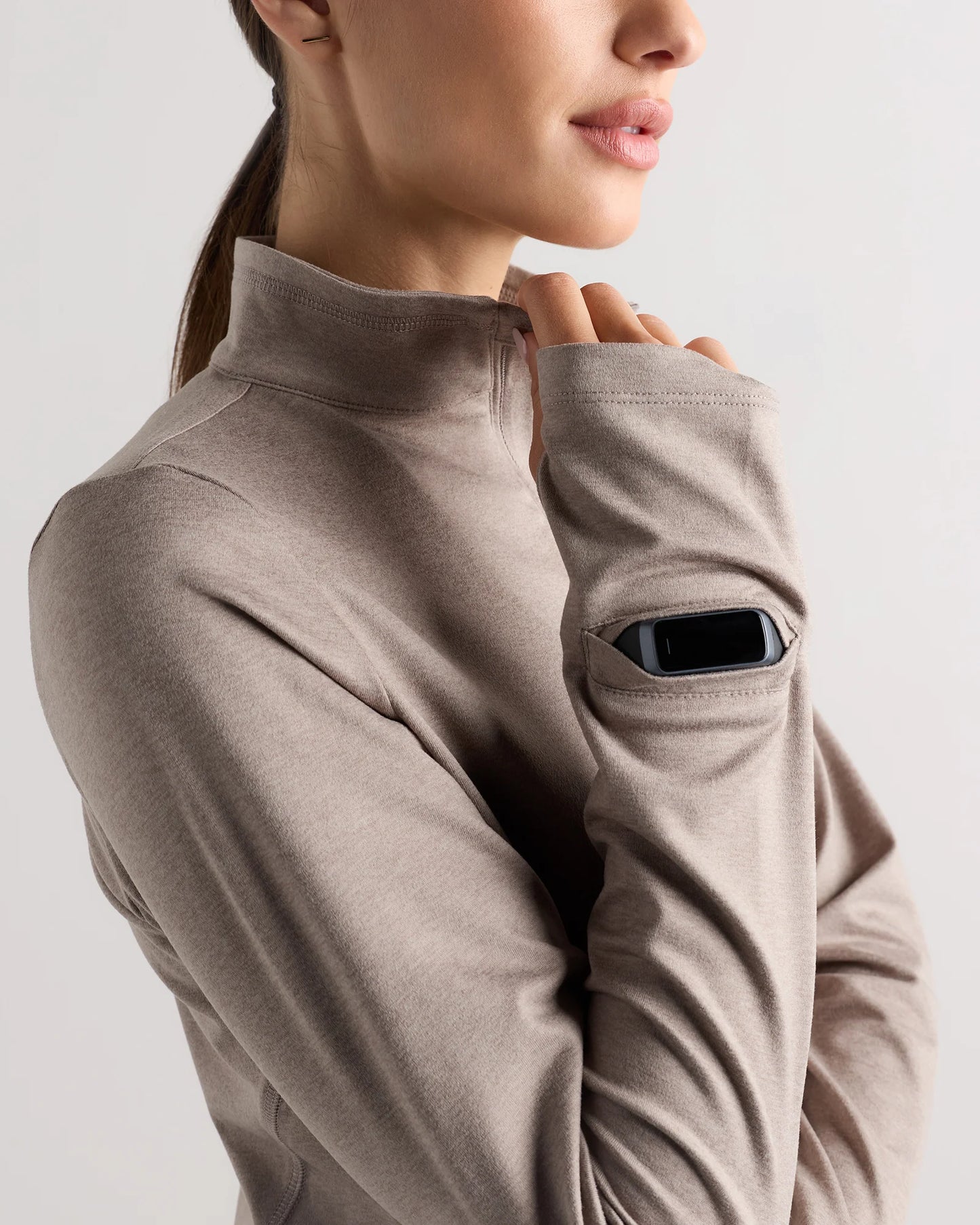 Flowknit Quarter-Zip Pullover - XS / Heather Deep Navy