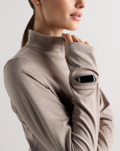 Flowknit Quarter-Zip Pullover - XS / Heather Deep Navy