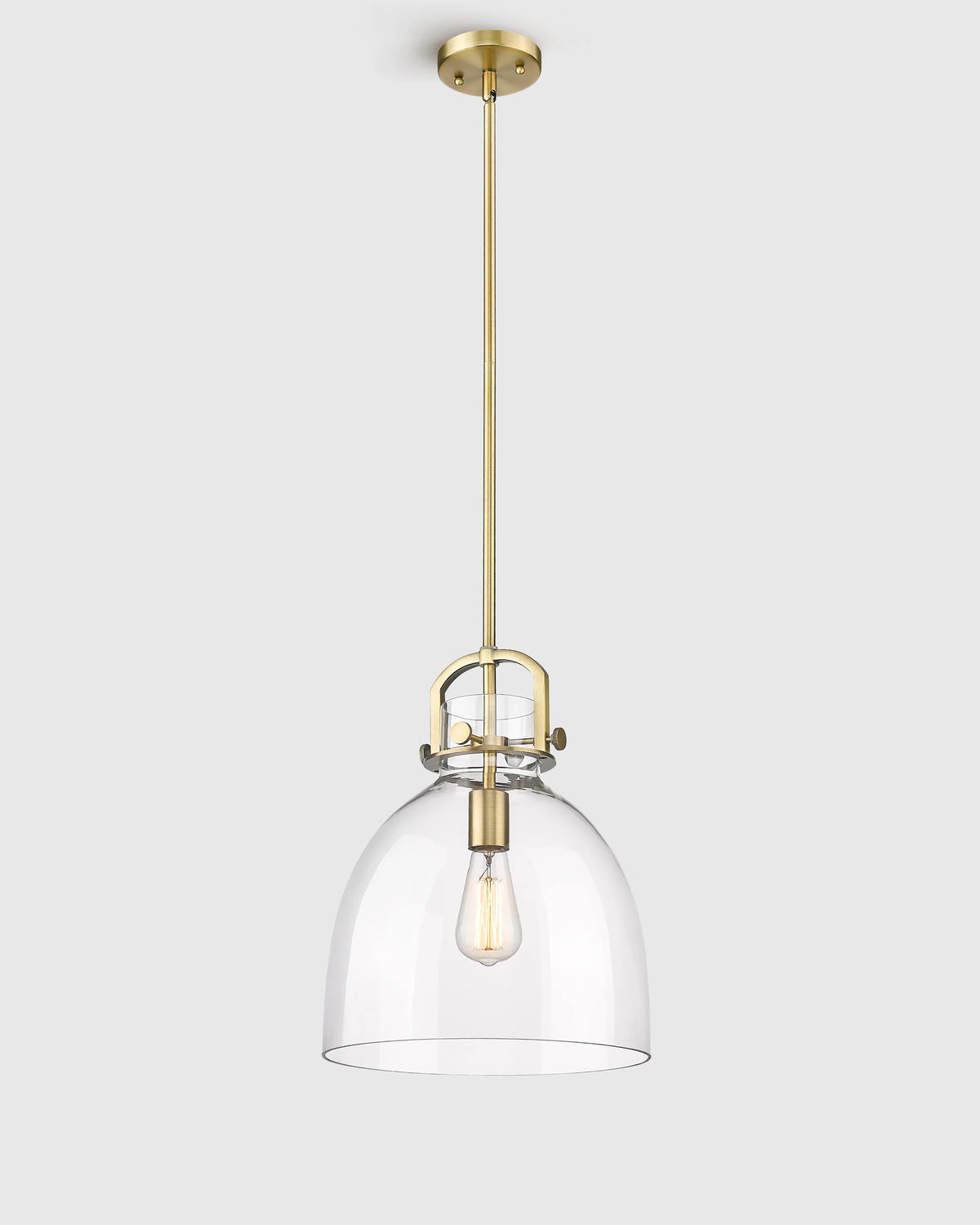Minimalist Glass Bell Pendant Light - One Size / Brass
