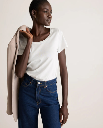 Cotton Modal Scoop Neck Tee - XS / Navy