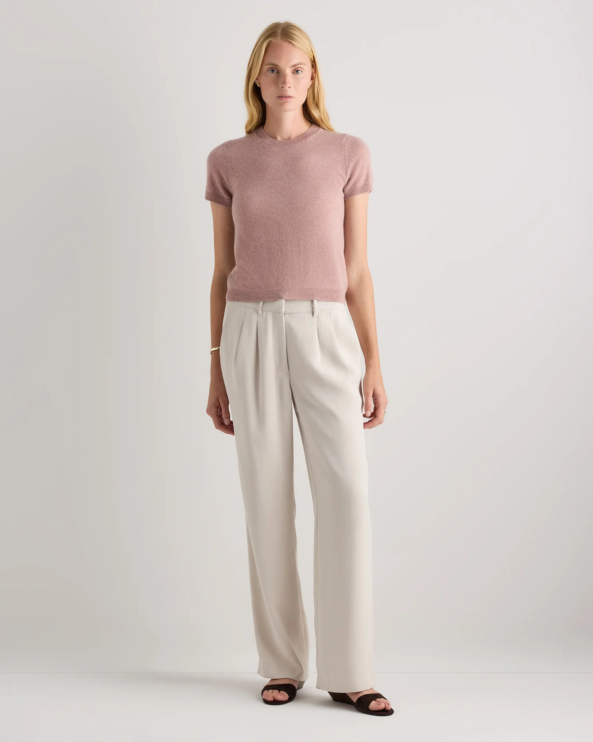 Mongolian Cashmere Tee - XS / Pale Custard Yellow