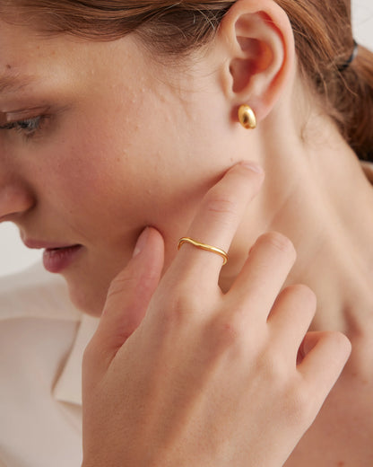 Bold Wave Ring - 4 / Gold Vermeil