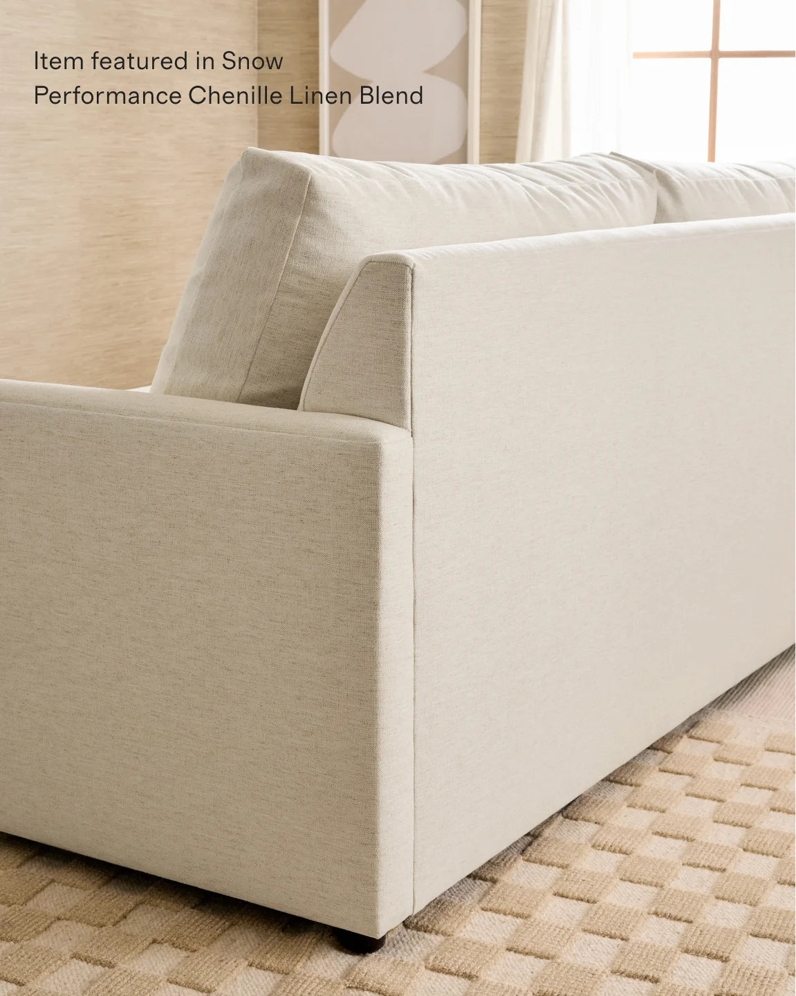 Brennan Sofa in Performance Chenille Linen Blend - 7ft / Snow