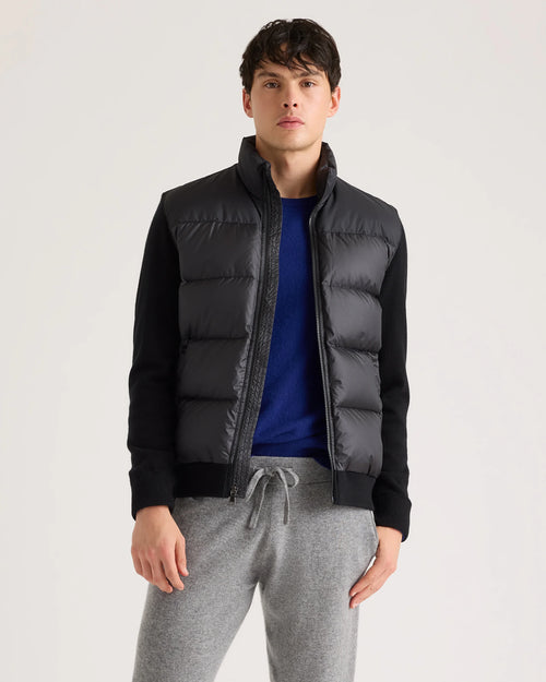 Mixed Media Down and Cashmere Jacket - S / Black