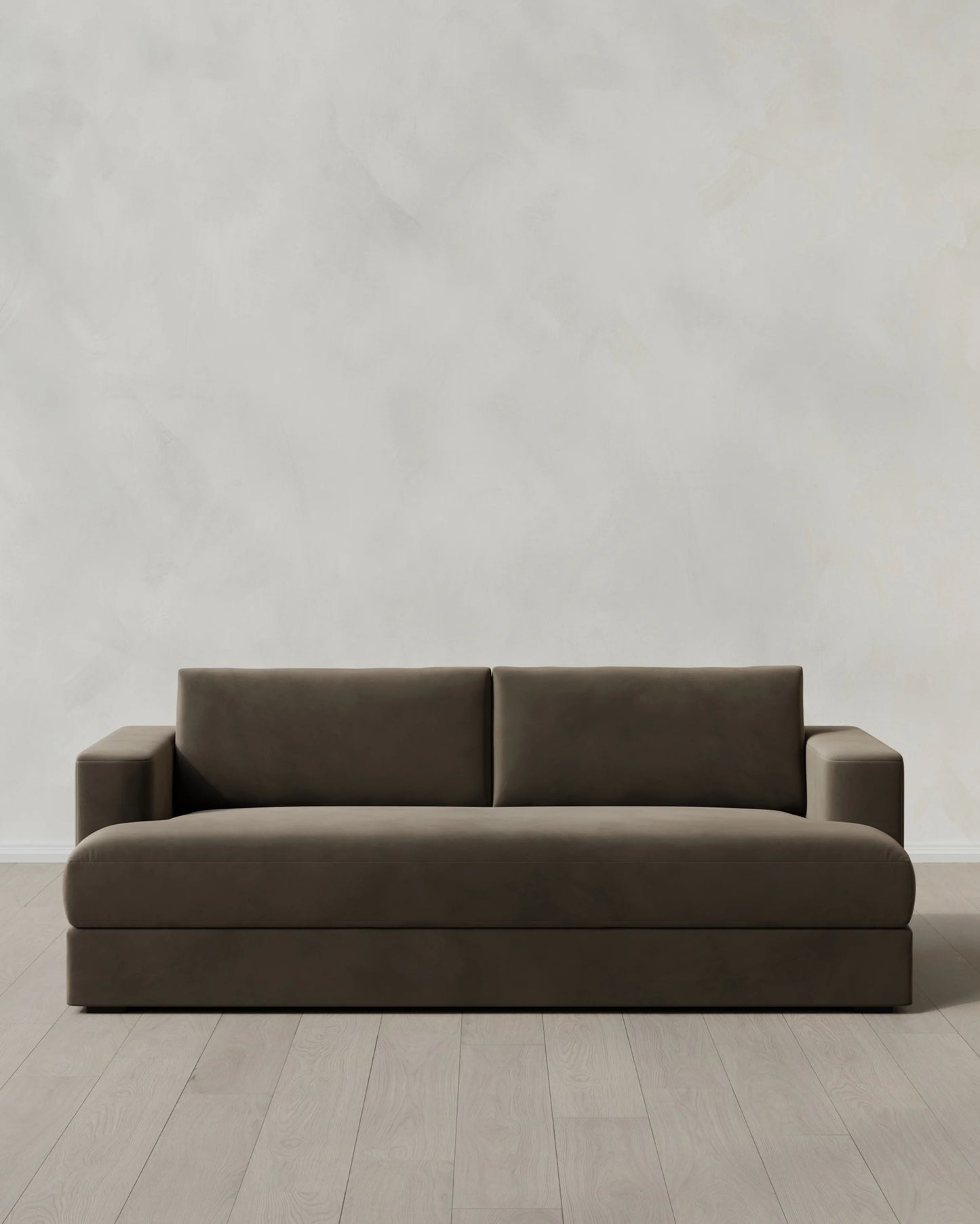 Sierra Curved Arm Sofa in Performance Velvet - 7ft / Sable