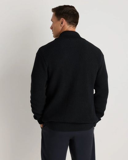 100% Organic Cotton Ribbed Shawl-Collar Cardigan Sweater - S / Bayberry Olive