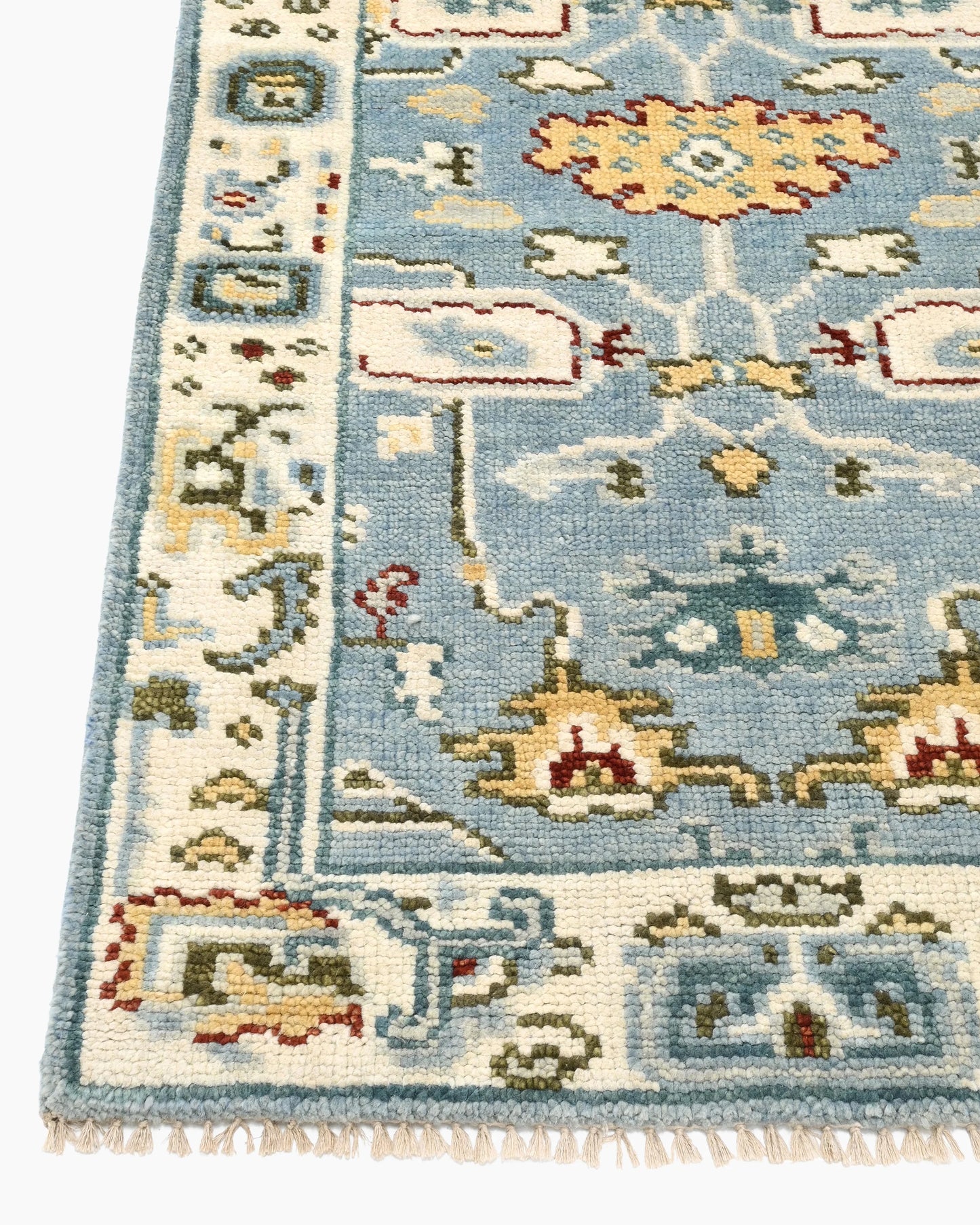 Artemis Hand-Knotted Wool Rug - 3' x 5' / Light Blue