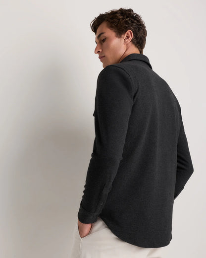 Stretch Sweater Fleece Shirt - S / Off-White