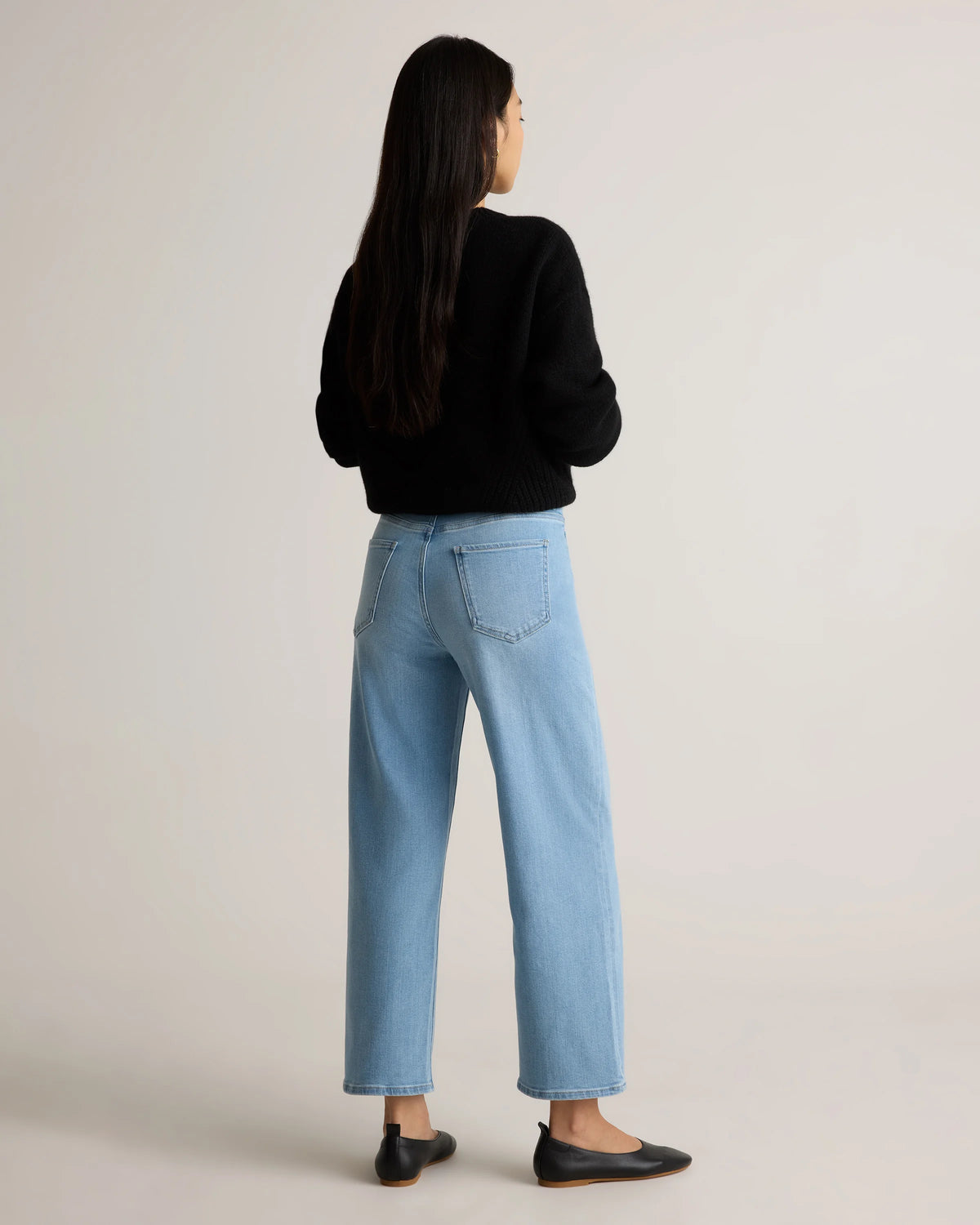 Bella Stretch Patch Pocket Wide Leg Jeans - 24 / Deep Sea Blue