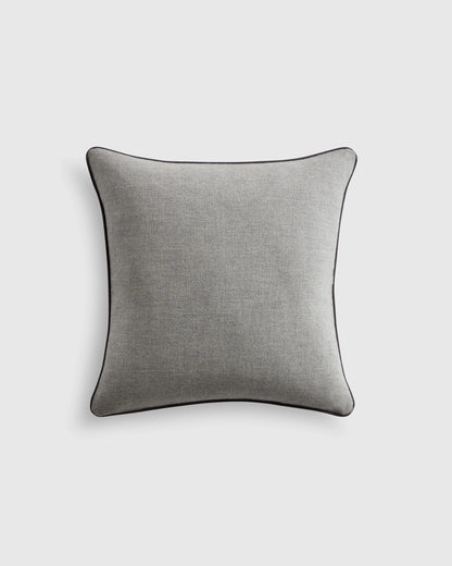 Contrast Piped Wool Pillow Cover - 20x20 / Brick Red/Espresso
