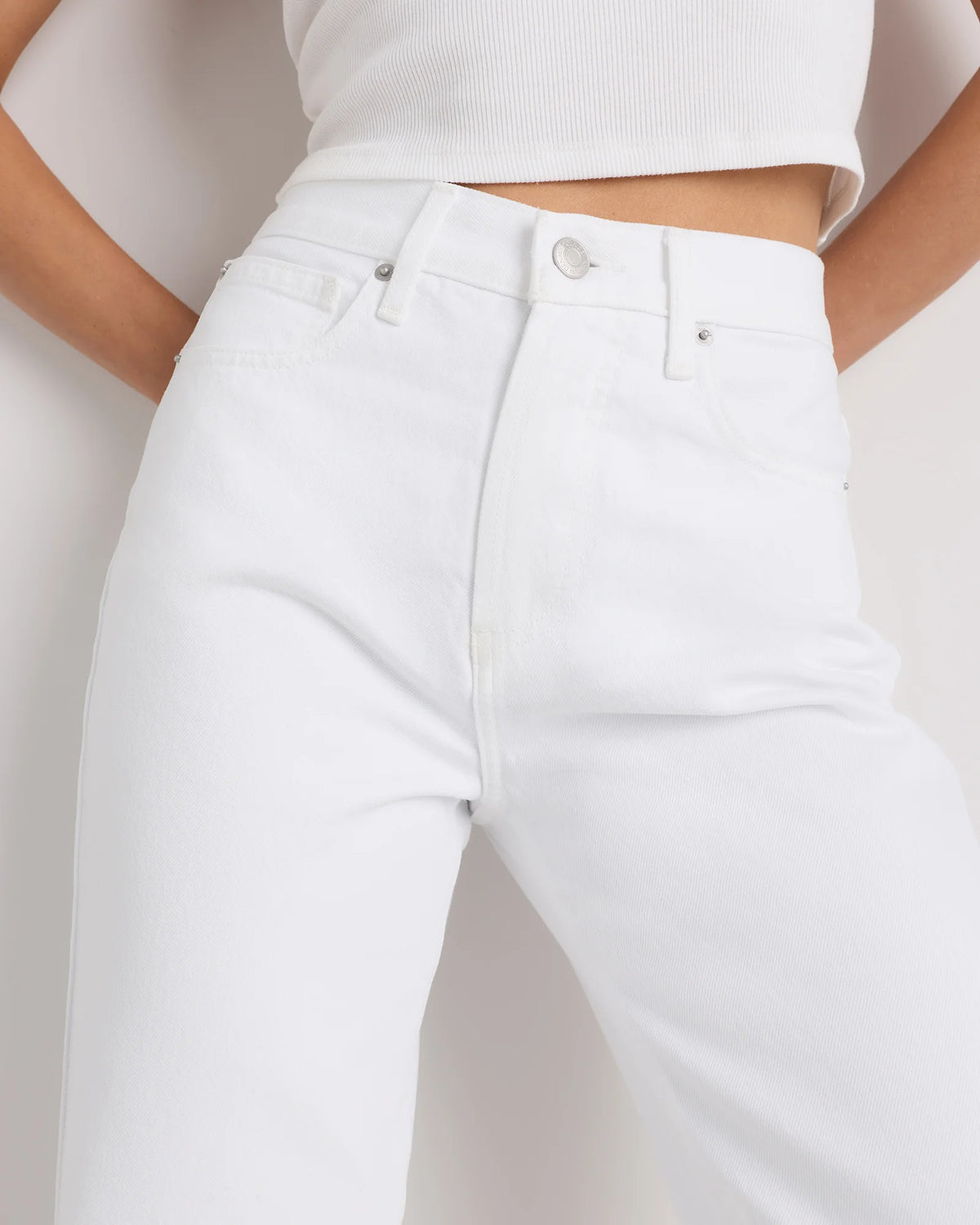 Bella Rigid Straight Jeans - 24 / Powder Blue Raw Hem