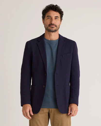 Cotton Pique Knit Blazer - XS / Heather Charcoal