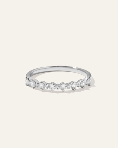 14K Gold Natural Diamond Alternating Round Band - 4 / Yellow Gold