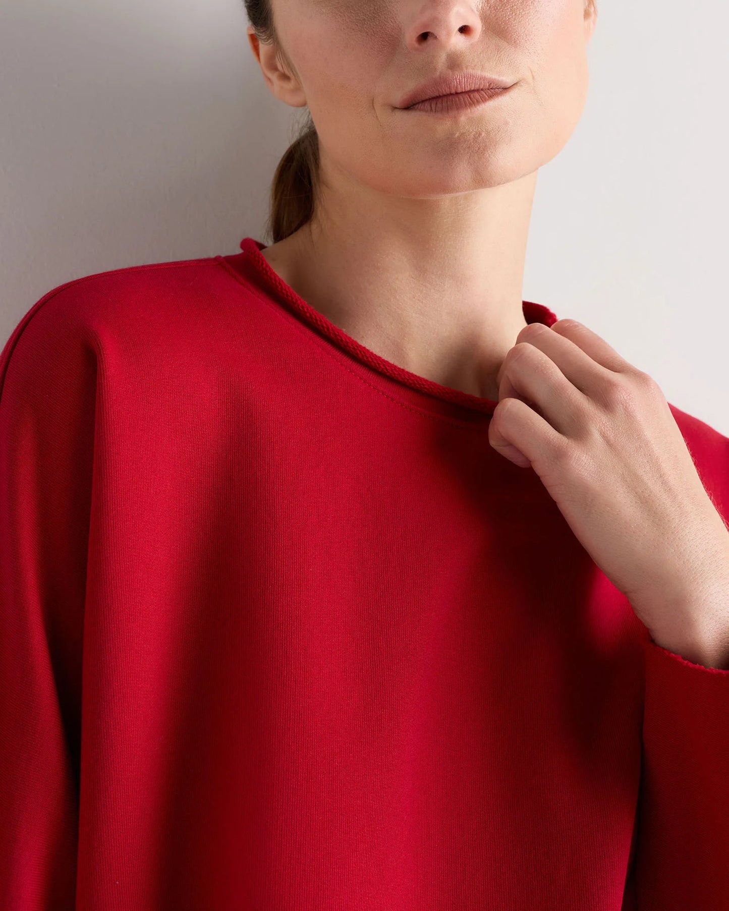 Organic French Terry Crew - XS / Ruby Red