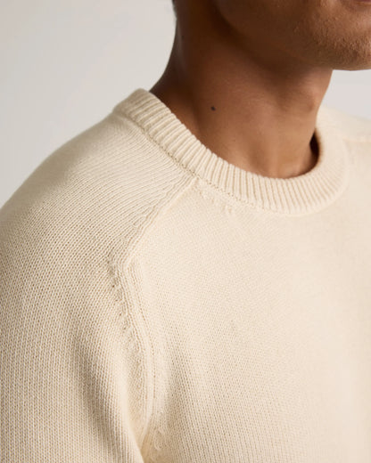 100% Organic Cotton Crewneck Sweater - S / Speckled Beige