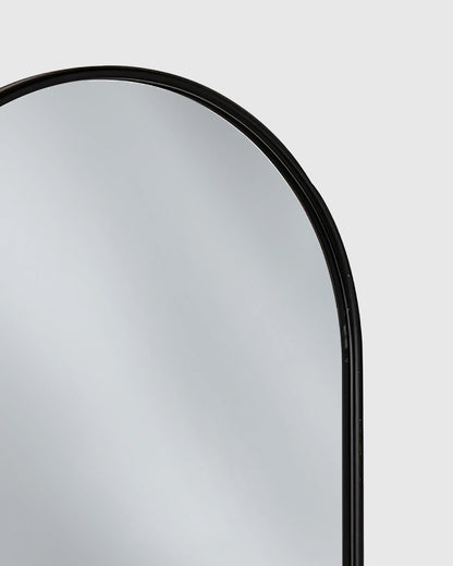 Arched Metal Framed Wall Mirror - One Size / Silver Metal Frame