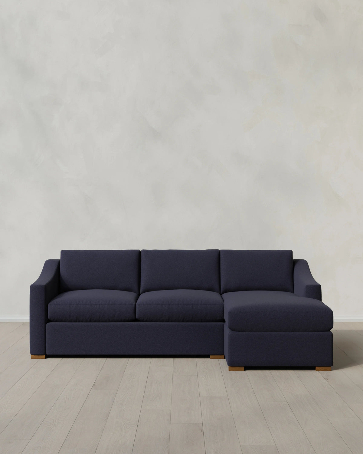 Hollis Slope Arm Chaise Sectional in Performance Basketweave - 104" Right Arm / Flax