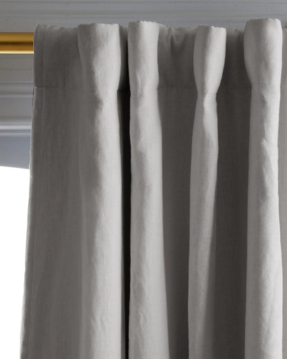 European Linen Room Darkening Curtain - Single Panel - 48x84 / White