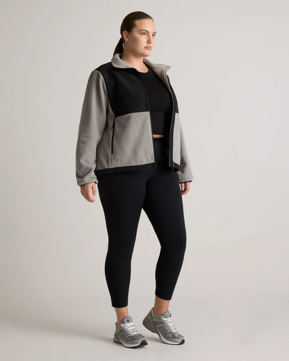 Polar Fleece Full-Zip Jacket - XS / Gravel/Bold Black