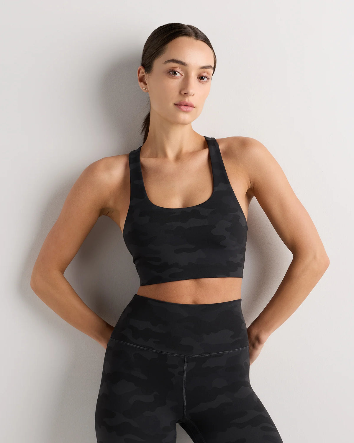 Ultra-Form Scoop Neck Longline Bra - XS / Black Camo