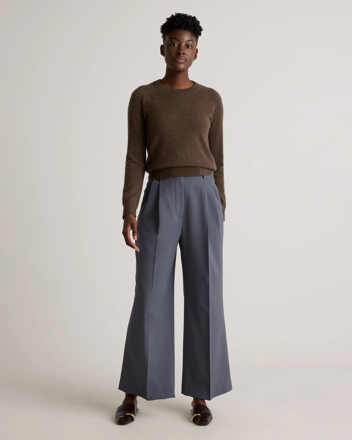 Mongolian Shrunken Cashmere Sweatshirt - XS / True Navy