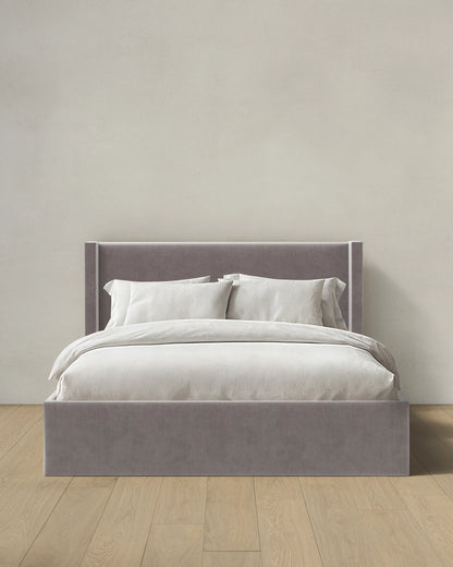Wingback Bed in Performance Velvet - Full / Butterscotch