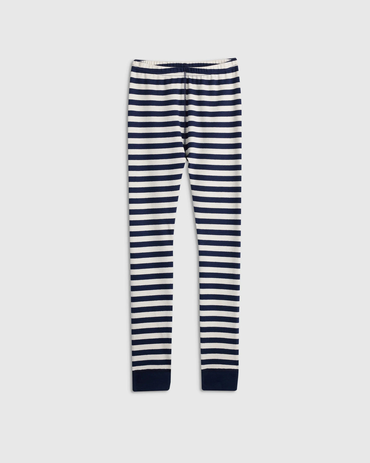 100% Organic Cotton Long Sleeve and Pant Pajama Set - 6 / Navy Stripe