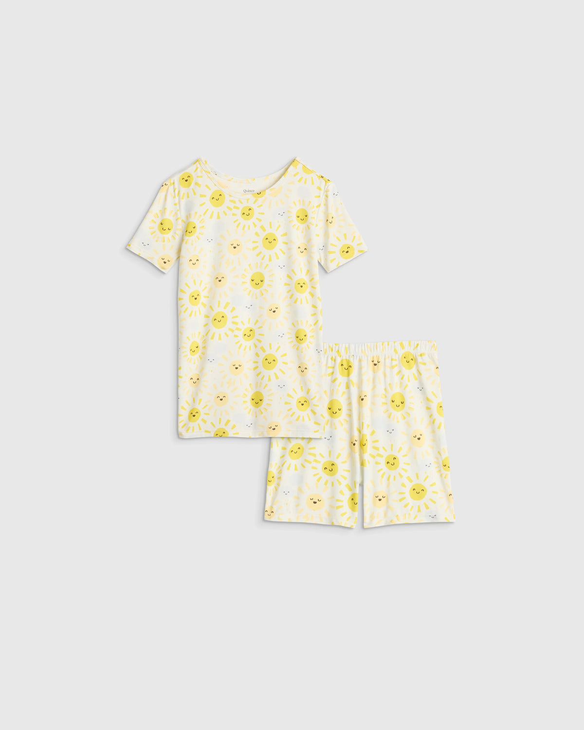 Bamboo Short Sleeve and Shorts Pajama Set - 2T / Lavender Hearts