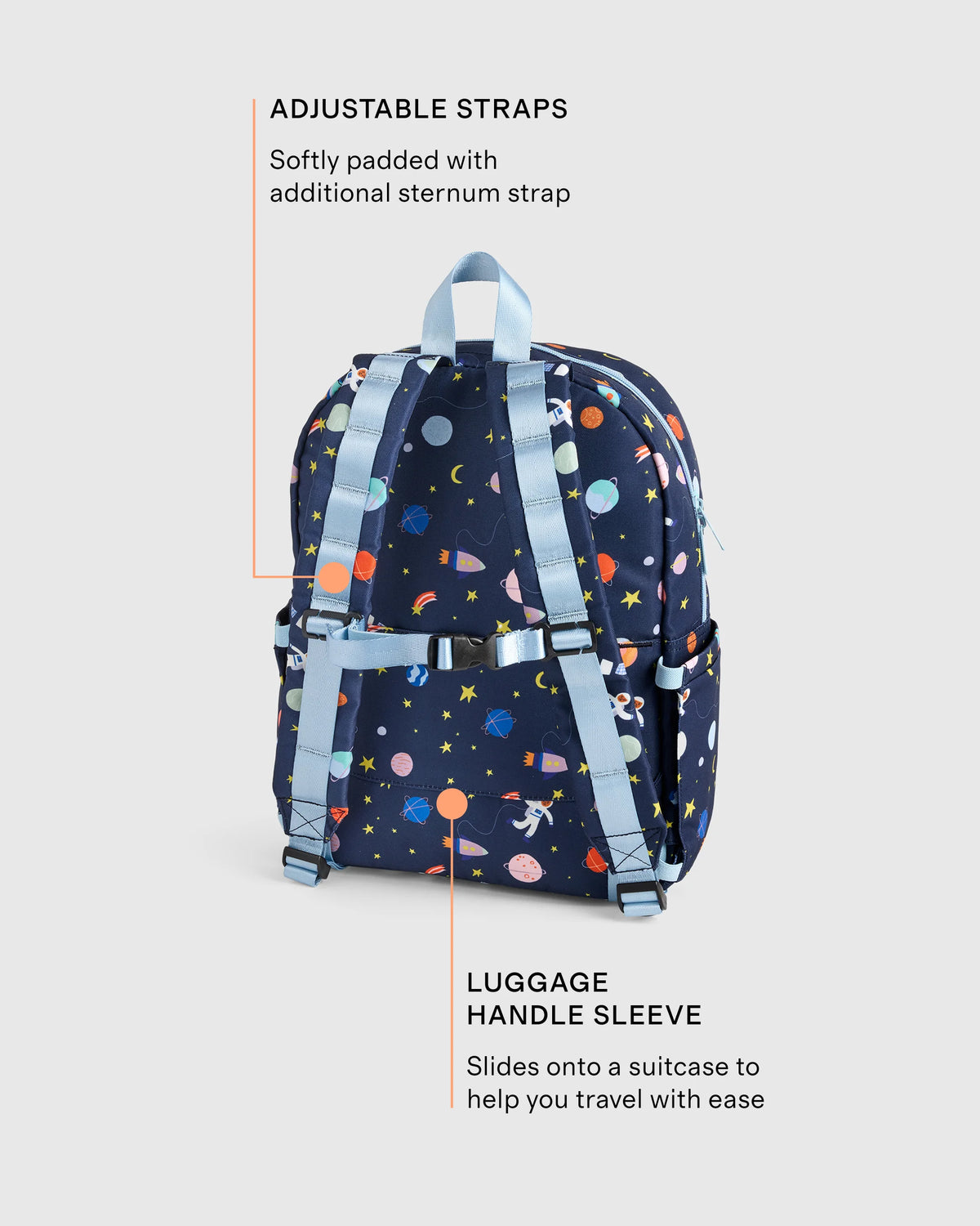 Recycled Double Pocket Backpack - One Size / Rainbow Clouds