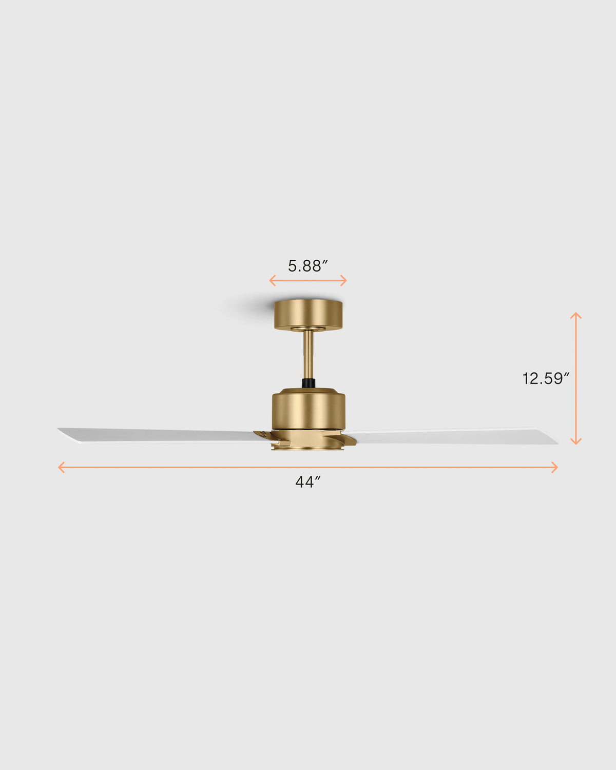 Minimalist Wood Blade Ceiling Fan - 44" / White