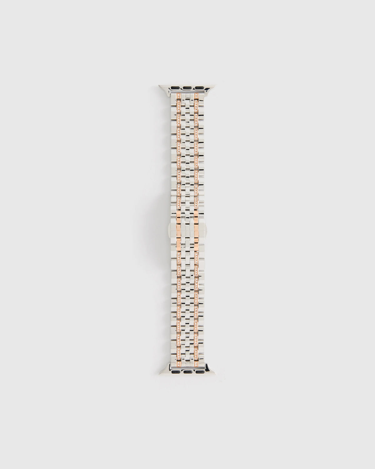 Stainless Steel & Pave Bracelet Smartwatch Band - 38mm - 42mm / Silver