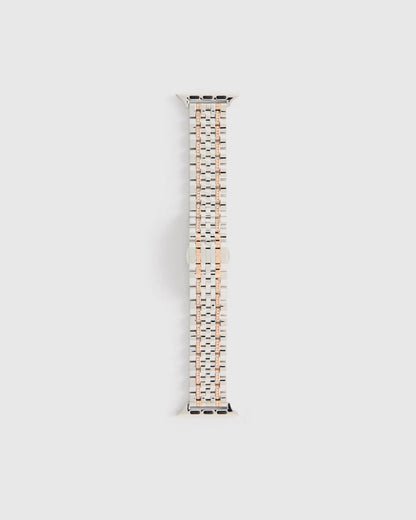 Stainless Steel & Pave Bracelet Smartwatch Band - 38mm - 42mm / Silver