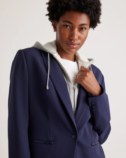 Organic Heavyweight Fleece Hoodie Blazer Insert - XS/S/M / Black