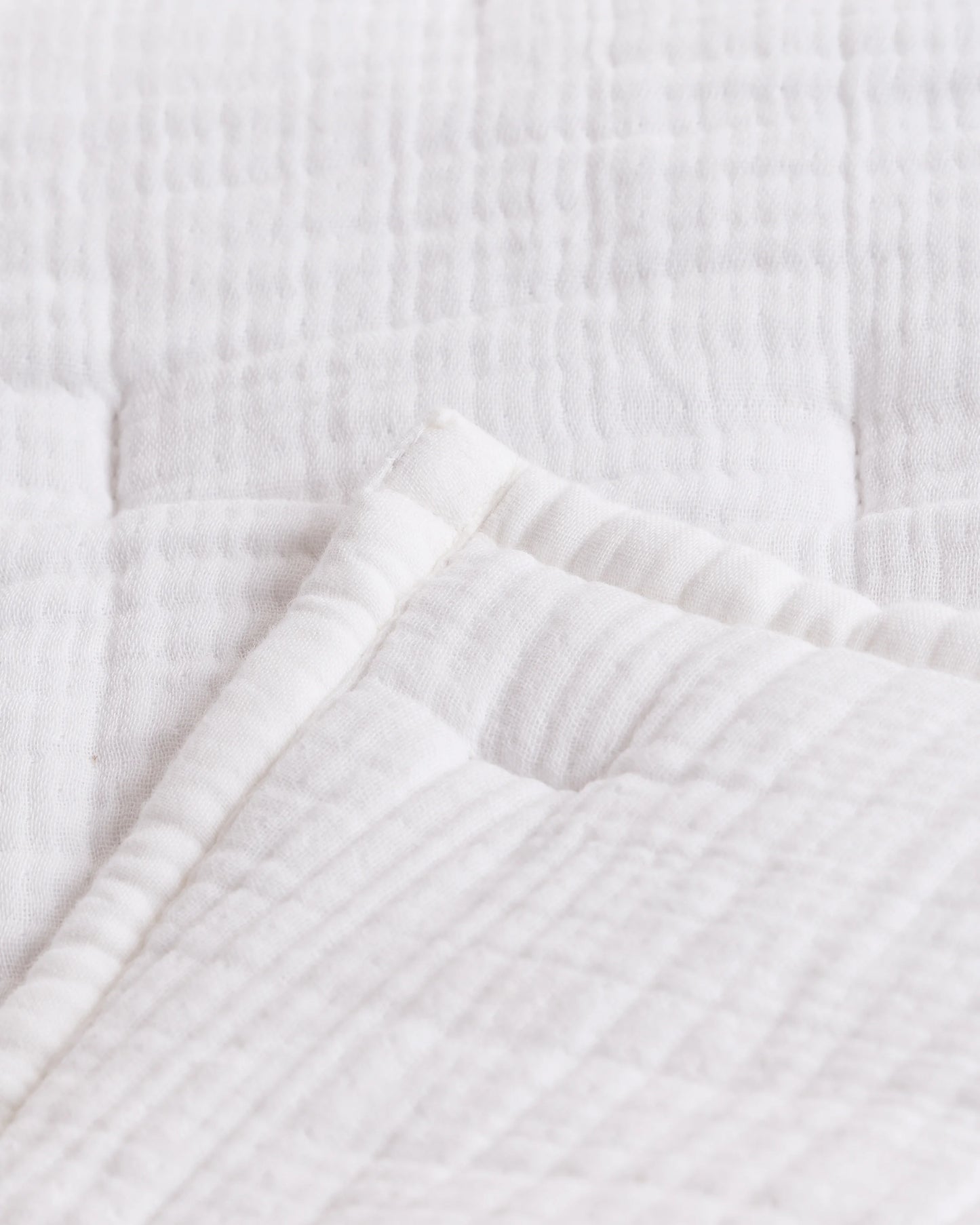 Organic Cotton Gauze Toddler Quilt - One Size / White