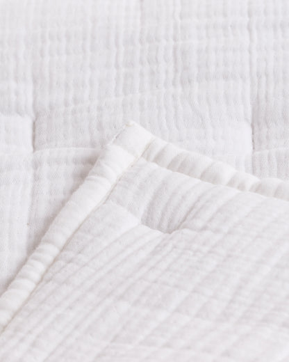 Organic Cotton Gauze Toddler Quilt - One Size / White