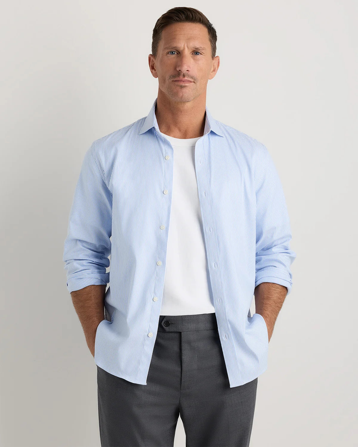 Comfortflex Performance Dress Shirt - S / Blue Stripe