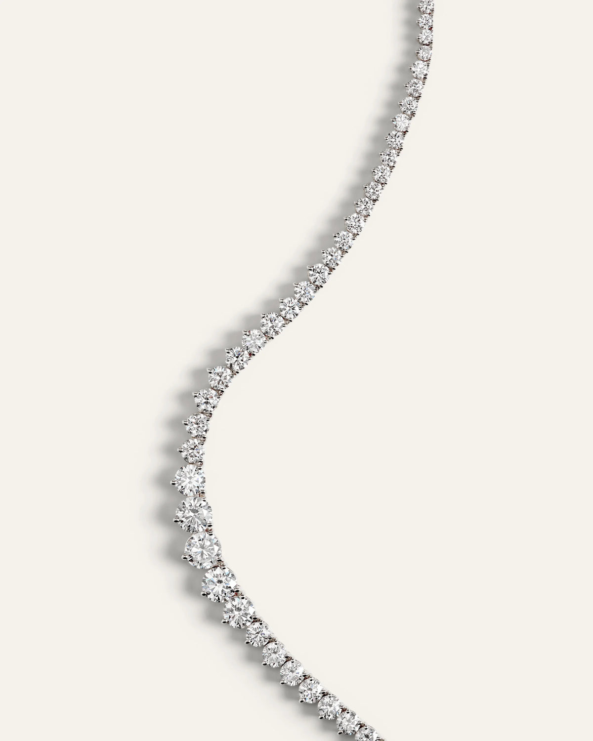 14K Gold Lab Grown Diamond Graduated Tennis Necklace - 10ctw - One Size / Yellow Gold