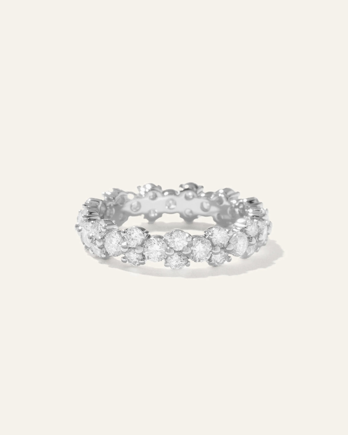 14K Gold Lab Grown Diamond Cluster Eternity Band - 5 / Yellow Gold