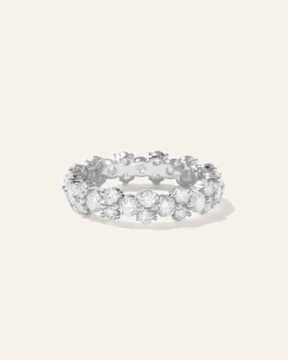 14K Gold Lab Grown Diamond Cluster Eternity Band - 5 / Yellow Gold