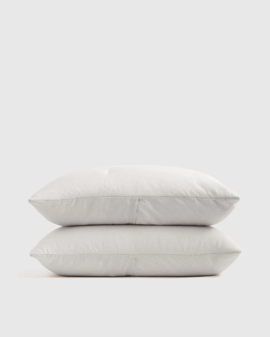 European Linen Essential Quilted Sham Set - Standard / Light Grey