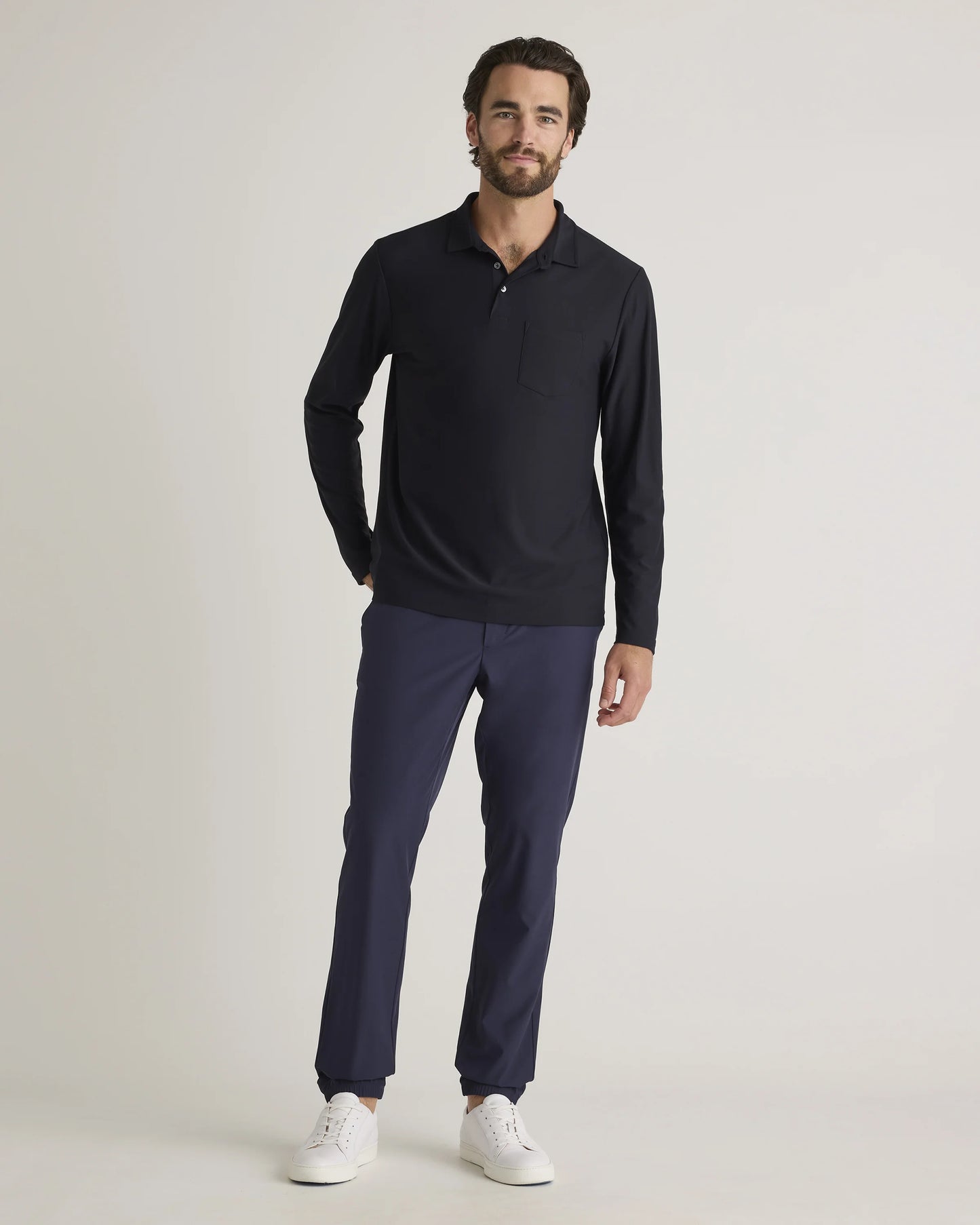 ProPique Performance Long Sleeve Polo - S / Navy