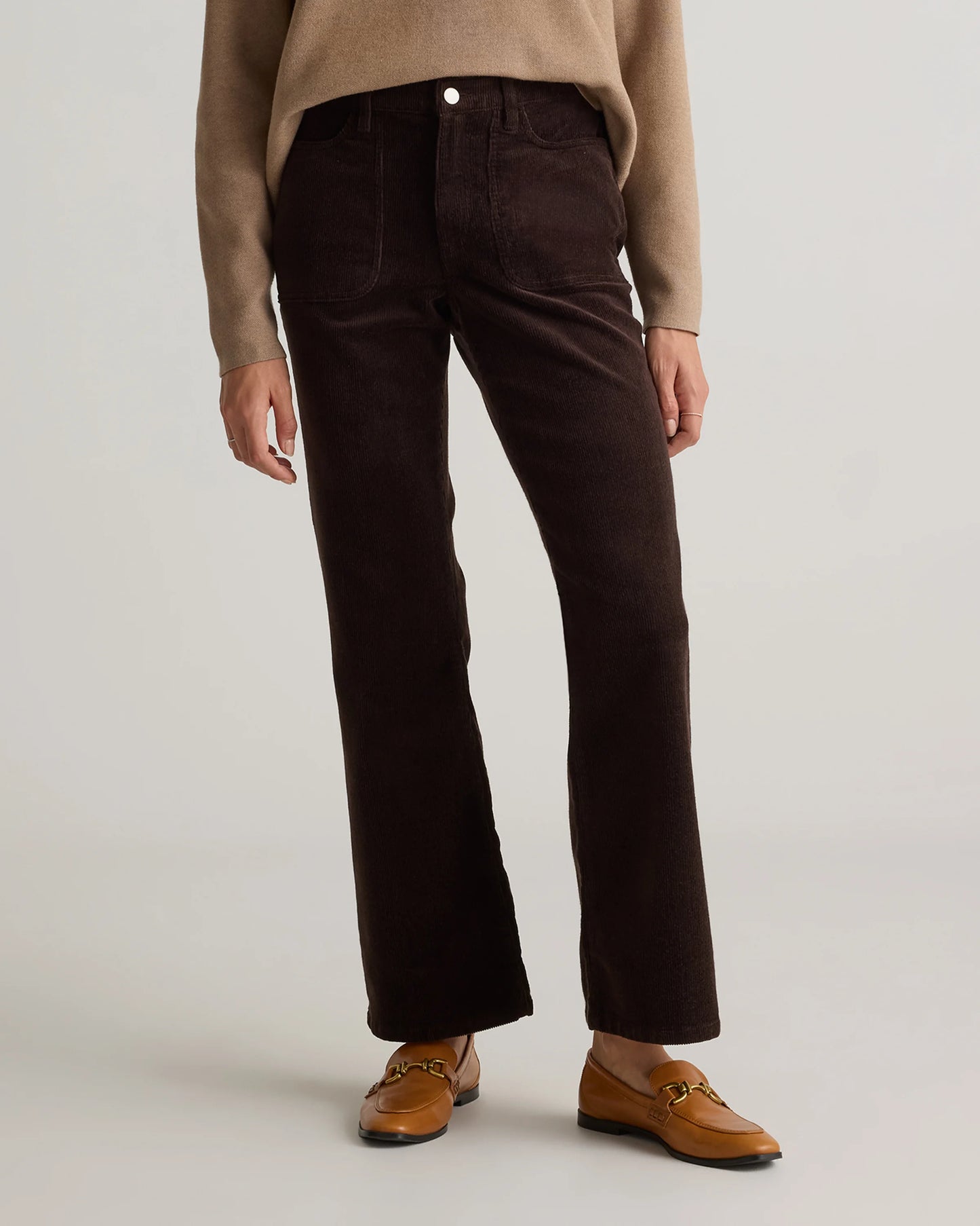 Organic Stretch Corduroy Flare Pants - 0 / Black