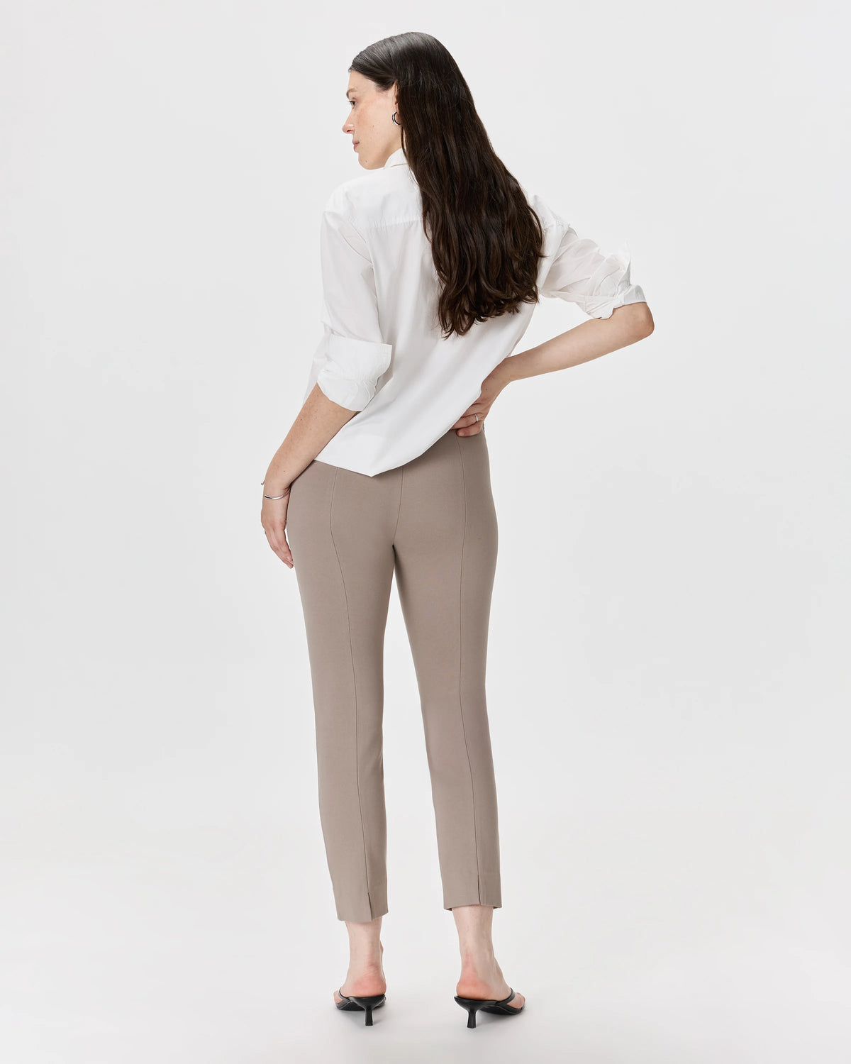Ultra-Stretch Ponte Pintuck Ankle Pants - XS / Black