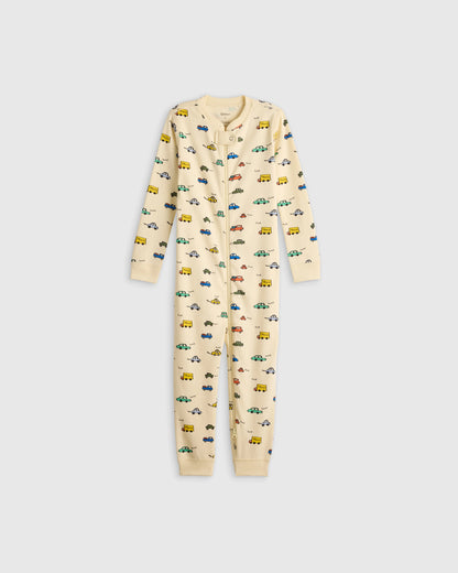 100% Organic Cotton One Piece Pajama - 2T / Navy Stripe