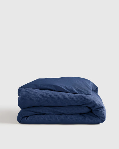Organic Luxe Honeycomb Duvet Cover - Twin / Mineral